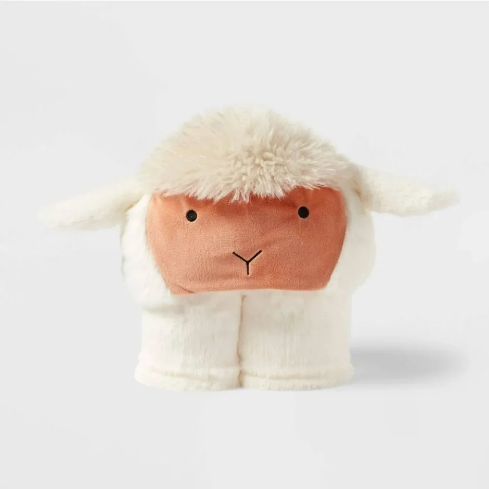 Nwt Pillowfort Kid's Boy Girl Easter/ Christmas Sheep Hooded Blanket One Size